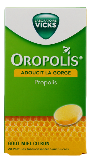 VICKS OROPOLIS past à sucer miel citron   20 pastilles